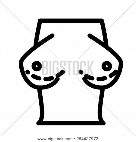 Woman Breasts Line Icon. Brest Surgery Vector Illustration Isolated On White. Chest Outline Style De