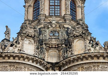 Detail Of Znamenskaya Church In Dubrovicy. Our Lady Of The Sign Church. Znamenskaya Church. Podolsk.