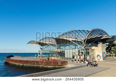 Geelong, Australia - October 13, 2018: The Carousel On The Geelong Waterfront Was Constructed In 189