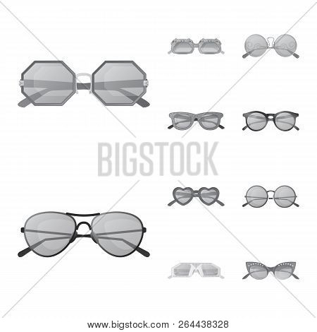 Vector Illustration Of Glasses And Sunglasses Icon. Collection Of Glasses And Accessory Stock Vector