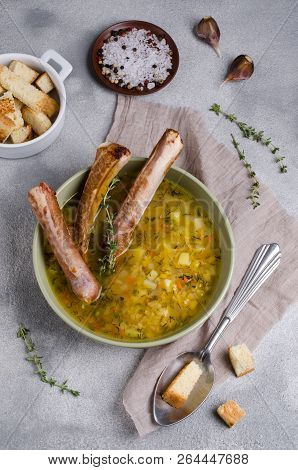 Traditional Thick Soup With Peas