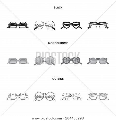 Vector Design Of Glasses And Sunglasses Logo. Collection Of Glasses And Accessory Stock Vector Illus