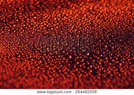 Water Drops Abstract Festive Background Red Orange Close Up