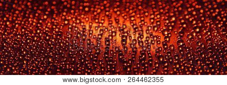 Water Drops Abstract Festive Background Red Orange Close Up