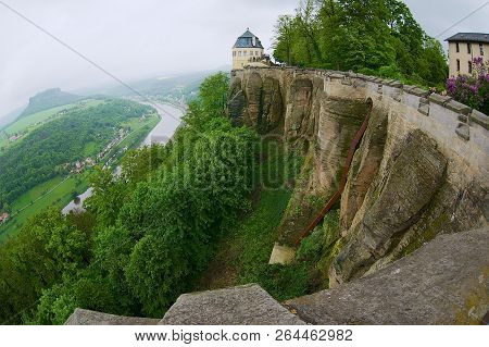 Koenigstein Im Taunus, Germany - May 23, 2010: View To The Walls And Buildings Of The Fortress Of Ko