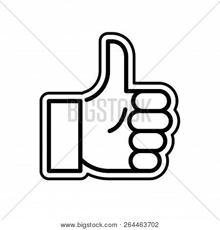 Like Icon. Gesture Of Admiration. Hend Thumb Up. Showing Direction, Selection. Vector Illustration