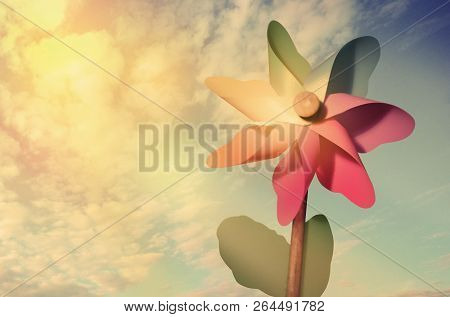 Windmill Toy Garden Deco Windflower Flower Colorful
