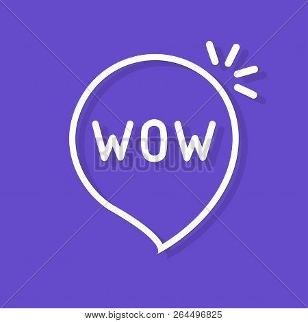 Wow Word In Speech Bubble. Flat Simple Style Trend Modern Logotype