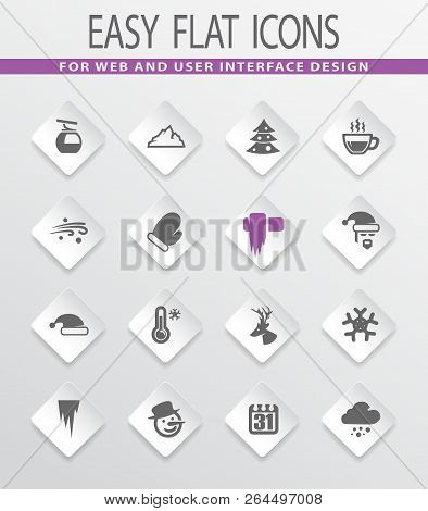 Winter Vector Icons For User Interface Design