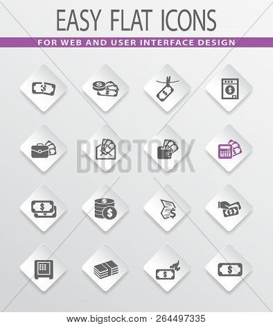 Money Flat Vector Icons For User Interface Design