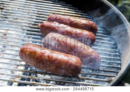 Sausages Cook On The Grill