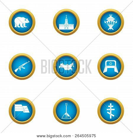 Russian Citizen Icons Set. Flat Set Of 9 Russian Citizen Vector Icons For Web Isolated On White Back