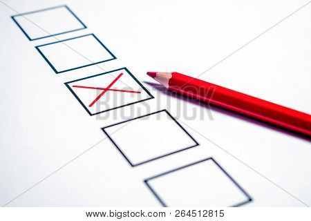 Bulletin And A Red Pencil For Voting