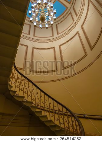 Washington Dc, Usa - September 4, 2018: Interior Staircase In United States Capitol Building.