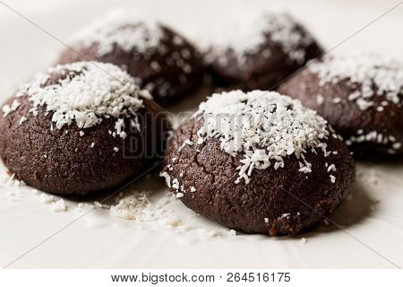 Mini Chocolate Brownie Wet Cookies With Coconut Powder / Turkish Islak Kurabiye.