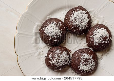 Mini Chocolate Brownie Wet Cookies With Coconut Powder / Turkish Islak Kurabiye.