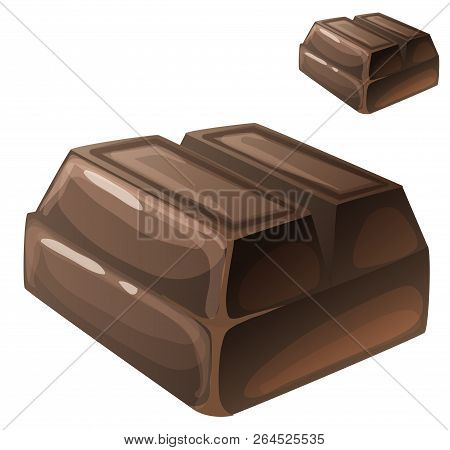 Unsweetened Chocolate Illustration. Vector Icon Isolated On White