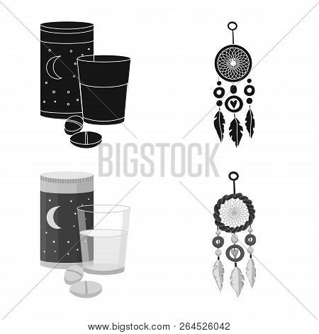 Vector Illustration Of Dreams And Night Logo. Set Of Dreams And Bedroom Vector Icon For Stock.