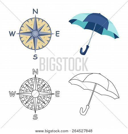 Vector Design Of Weather And Climate Symbol. Set Of Weather And Cloud Stock Vector Illustration.