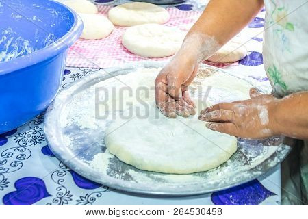 Coocing The Traditional Georgian Dish Kubdari With Meat, Svaneti
