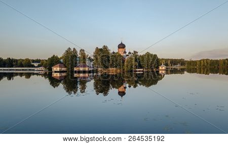The Holy-vvedensky Nunnery In The Vladimir Region. On The Island. Aerial View.