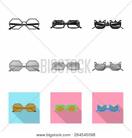 Vector Design Of Glasses And Sunglasses Logo. Collection Of Glasses And Accessory Vector Icon For St