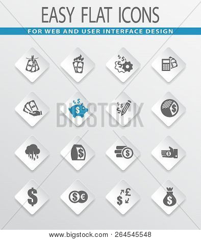 Money Flat Vector Icons For User Interface Design