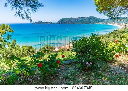 Amazing View At Agios Georgios Pagon Bay In Corfu Island, Greece
