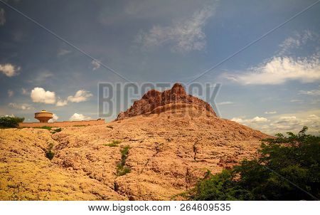 Panoramic Landscape View To Sahel And Oasis At Dogondoutchi, Niger