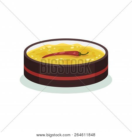 Biryani, Traditional Indian Cuisine Food Vector Illustration On A White Background