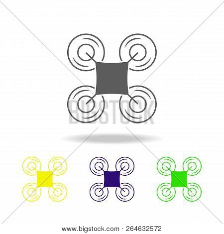 Quadrupter Color Icon. Elements Of A Controlled Aircraft Color Icon. Signs, Outline Symbols Collecti