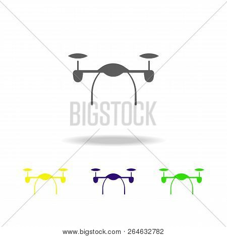 Quadrupter Color Icon. Elements Of A Controlled Aircraft Color Icon. Signs, Outline Symbols Collecti