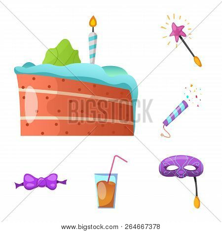 Vector Design Of Party And Birthday Icon. Collection Of Party And Celebration Stock Vector Illustrat