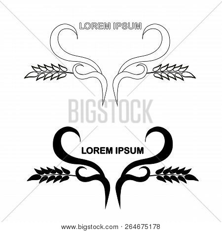 Wreath Logo For Product Design, For Packaging Design , Wreath Ear, Lorem Ipsum Design Element Stock 