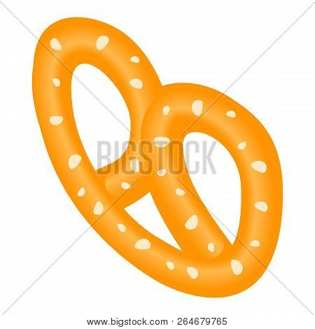 Bavarian Pretzel Icon. Isometric Of Bavarian Pretzel Icon For Web Design Isolated On White Backgroun