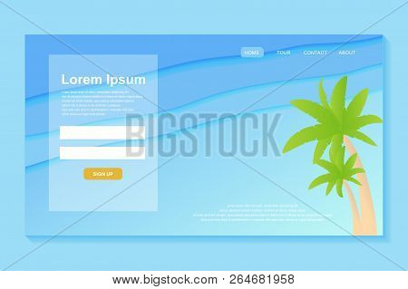 web design travel agency, landing page template for summer vacation vector design