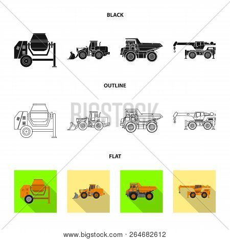 Vector Illustration Of Build And Construction Logo. Set Of Build And Machinery Vector Icon For Stock