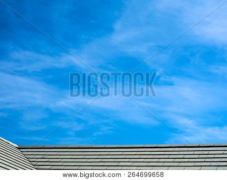 Roof And Blue Sky White Cloud In Morning