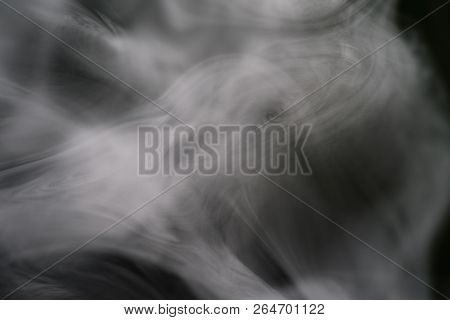 Cigarette Smoke On Black Background Detailed Close-up