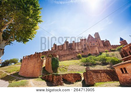 Beautiful View Of Carcassonne Castle At Sunny Day