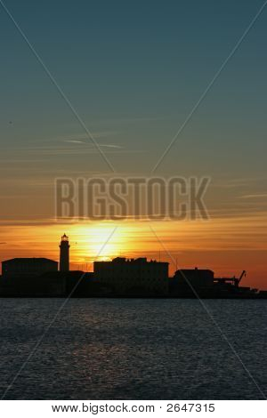 Port solnedgang lodret