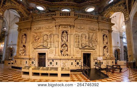 Loreto, Ancona, Italy - 11.10.2018: Interior Of The Shrine Of Loreto, Santuario Della Madonna, Detai