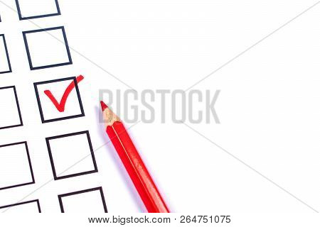 Bulletin And A Red Pencil For Voting