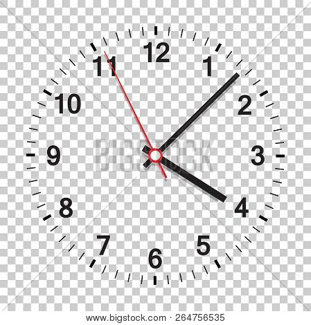 Clock Icon Vector Illustration. Office Clock On Isolated Backgro