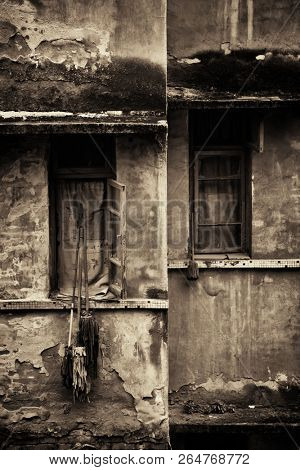 Old building closeup in Xiahao Old street in Chongqing, China.