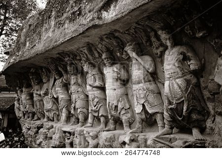 Dazu Rock Carvings as the World Heritage Site located in suburb Chongqing, China