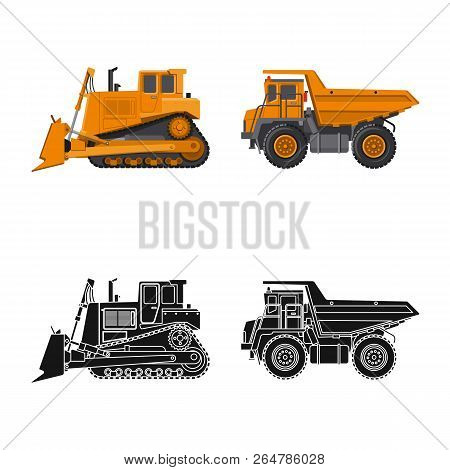 Vector Illustration Of Build And Construction Symbol. Set Of Build And Machinery Vector Icon For Sto