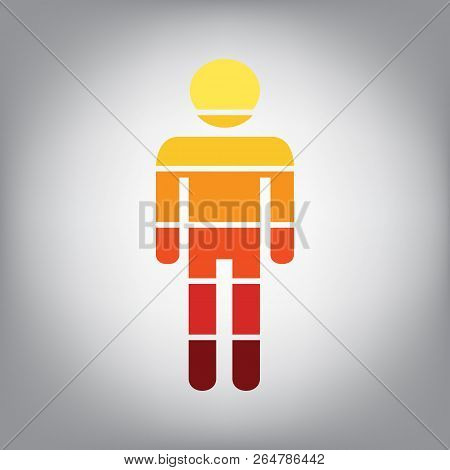 Man Sign Illustration. Vector. Horizontally Sliced Icon With Col