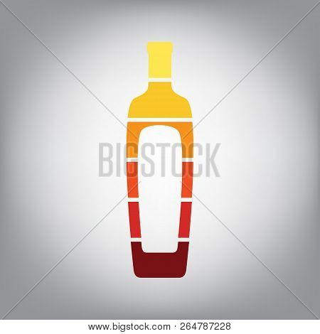 Olive Oil Bottle Sign. Vector. Horizontally Sliced Icon With Col