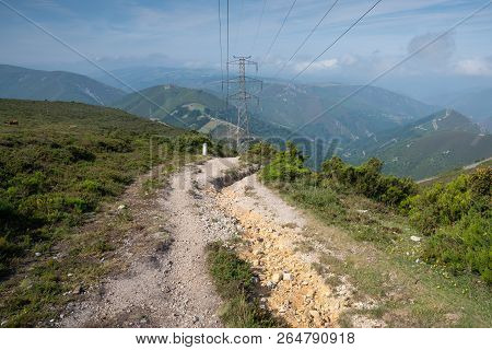 Camino De Santiago Trail Between Pola De Allande And Grandas De Salime, Asturias, Spain